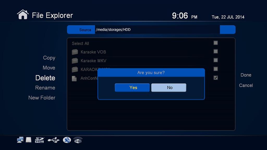 o A dialog will be showed. Select Yes if you want to remove them from current folder. o Go to a device or a folder in shared network to check the result after receiving a message Complete. 4.