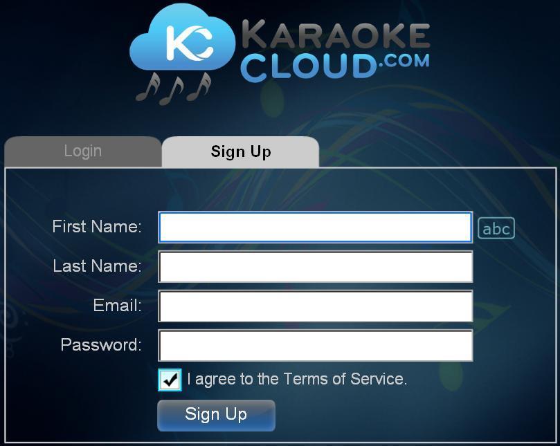 KaraokeCloud Select the KaraokeCloud tab in the CeeNee Symphony homepage, and then press the OK button on the remote.