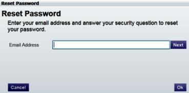 Resetting your Password Figure 5.7 Login Window 1. Click the link on the Login window. The Reset Password window opens. Figure 5.8 Reset Password E-mail Address 2.