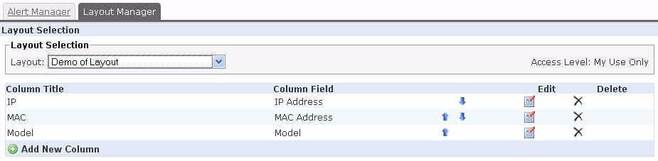 data you want to appear in that column. Click column. to save the To edit a column, click under the Edit column in the row of the data field you want to edit.