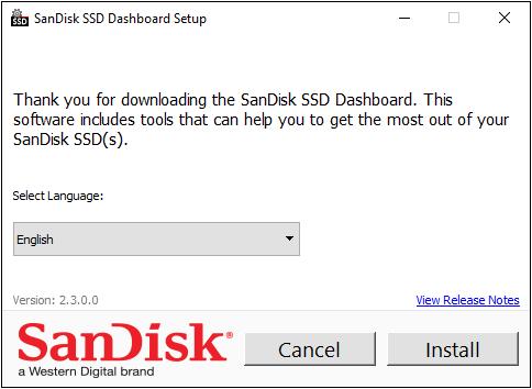 Introduction 1. Double-click on the SanDiskSSDDashboardSetup.exe file icon to launch the installation. To cancel the installation, click on the X in the upper-right corner of the dialog box. 2.