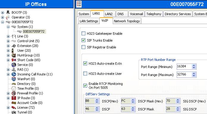 2. Select the VoIP tab as shown in the following screen and configure as follows: SIP Trunks Enable Check this box to enable the configuration of SIP trunks RTP Port Range (Minimum) Set