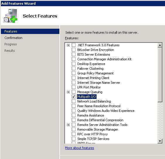 . Figure 50 Add Features page After the server reboots, add support for iscsi