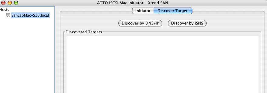 2. Run the Xtend SAN application to discover and configure the EVA iscsi targets.