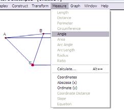7. Measure an Angle from the point of intersection a. Using the SEGMENT tool, construct a line segment be
