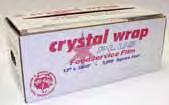 009 m³ CWP183 7302583 18 x 3,000 12.42 lbs..43 ft³ 1 48/2 45.72 cm x 914.4 m 5.6 kg.013 m³ * Crystal Wrap Plus cutterboxes include Dri-Gard.