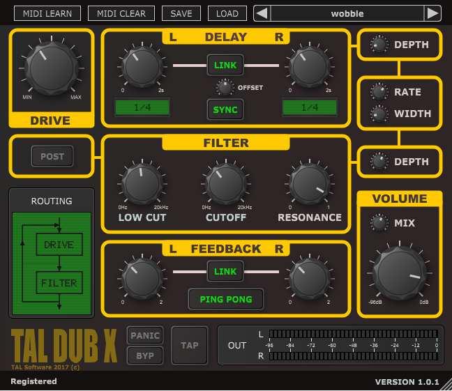 Features TAL-Dub-X is an improved remake of TAL-Dub. We tried to keep the spirit of our first dub delay and added a lot of useful features.