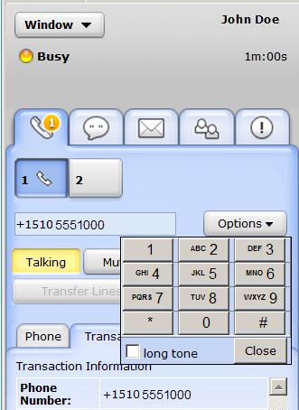 Process Phone Interactions 4. Select the long tone check box (clear the check box to switch back to short tone). 5. Input the digits or characters using the keyboard or the Dial Pad.