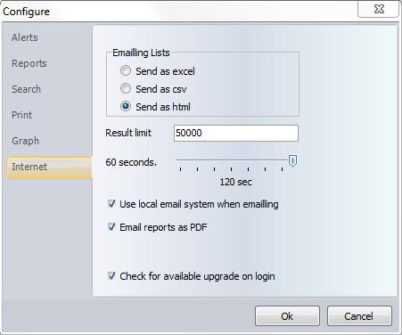 50 E-Report 9 How To... 9.1 Email Options Email options within E-Report can be customized depending on the local email system. Select Utilities > Configure from the Menu Bar.