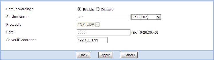 Chapter 12 NAT Table 40 Network > NAT > Port Forwarding (continued) LABEL DESCRIPTION Apply Click Apply to save your changes back to the EMG3425-Q10A.