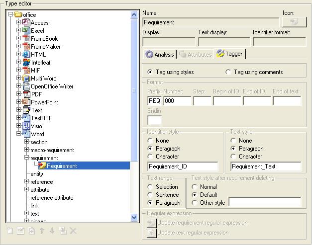Tagger Introduction An additional pane has been added in the Types editor to specify the tags definition: An additional