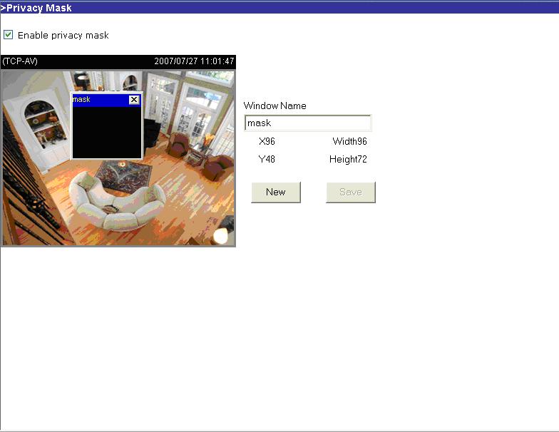 The following figure shows the screen when enabled. is clicked and the privacy mask is Motion detection Enable motion detection Check this option to turn on motion detection.