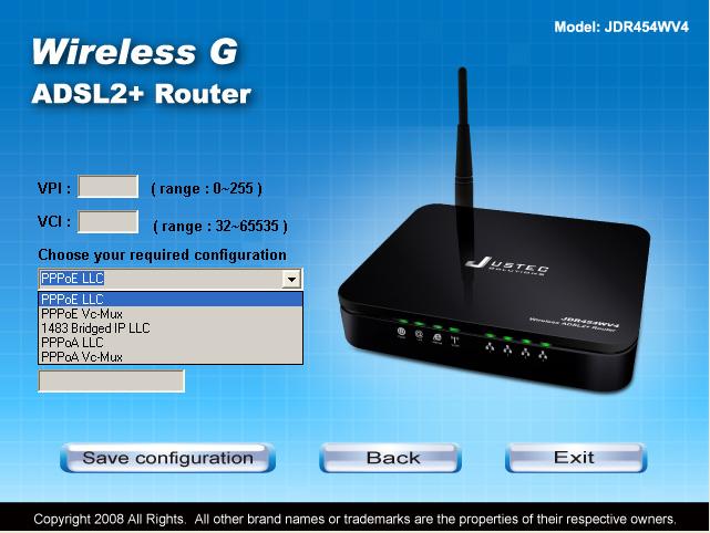 4. Please click Ethernet connection button to continue. WLAN ADSL2+ Router 5.