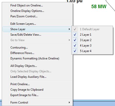 Select the Onelines ribbon tab Layers to create or modify