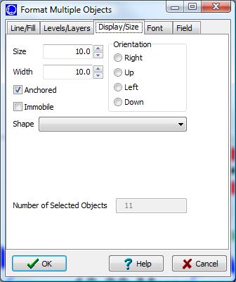 Size of an object can be changed Format Selected Object: Display/Size Setting an object as immobile will prevent you