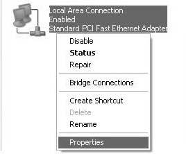 Appendix B Setting Up Your Computer s IP Address 3 Right-click Local Area Connection