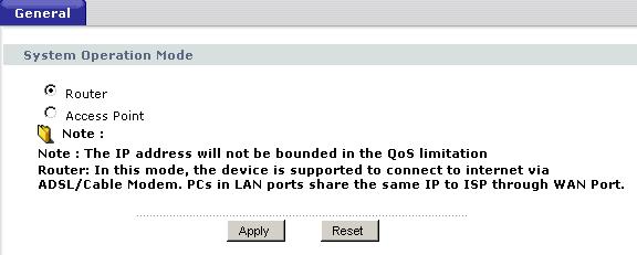 Chapter 18 Sys OP Mode AP An AP extends one network and so has just one IP address. All Ethernet ports on the AP have the same IP address.