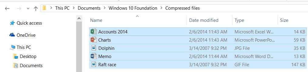 WINDOWS 10 FOUNDATION FOR BUSINESS USERS PAGE 112 What is file compression? File compression lets you make the size of files smaller.