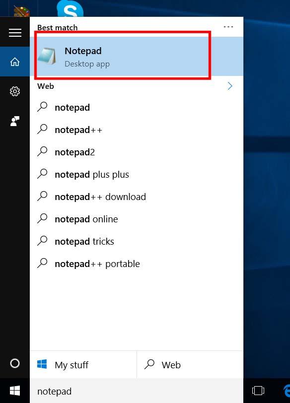 WINDOWS 10 FOUNDATION FOR BUSINESS USERS PAGE 119 Click on the Notepad item to