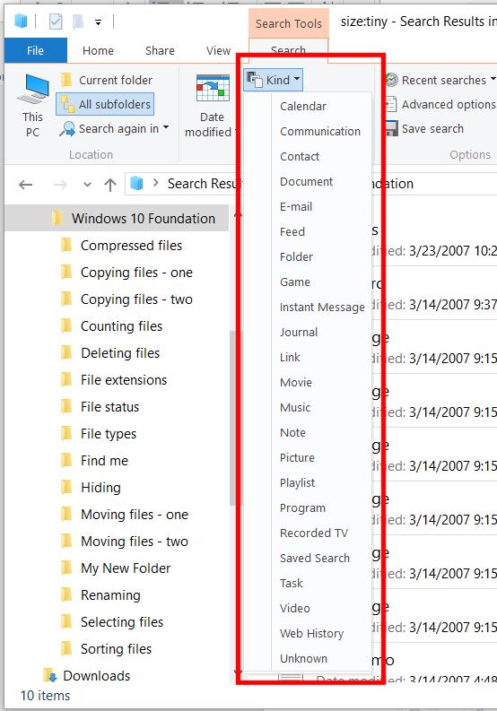 WINDOWS 10 FOUNDATION FOR BUSINESS USERS PAGE 127 Try selecting the Document file