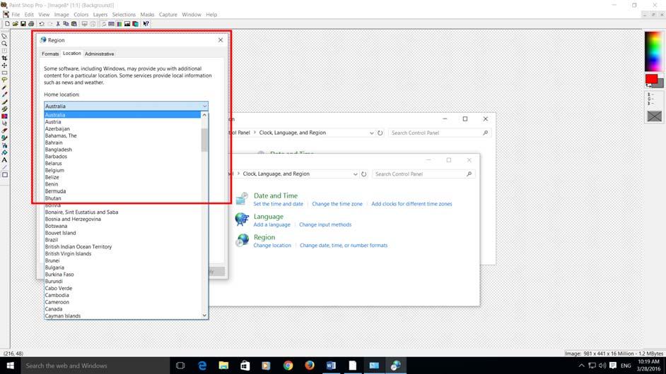WINDOWS 10 FOUNDATION FOR BUSINESS USERS PAGE 24 Click on the Change location link.