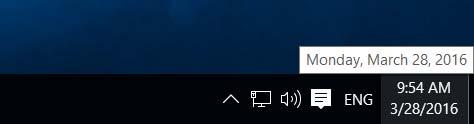 Try clicking on any icons that are displayed in the pop-up list. Taskbar clock Located at the right edge of the Taskbar.
