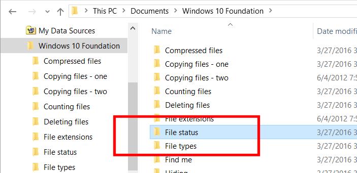 WINDOWS 10 FOUNDATION FOR BUSINESS USERS PAGE 95 File attributes Display the