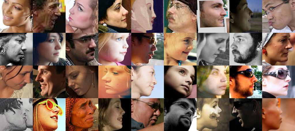 Moreover, the use of pose estimation and cascaded shape regression helps to achieve accurate facial landmark localisation results. Some examples are shown in Fig. 6.