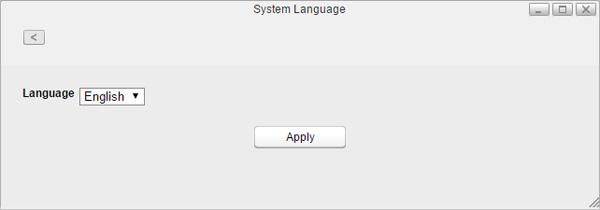 2 Select the language from the drop-down list and click Apply.