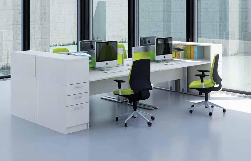 OPR16 1600mm Rectangular Desk Ash MFC DHPF/8+BAR 3 Drawer Desk High Pedestal With Bar Handles Ash MFC DHPSU/8 Desk High Pedestal Storage Unit Ash MFC