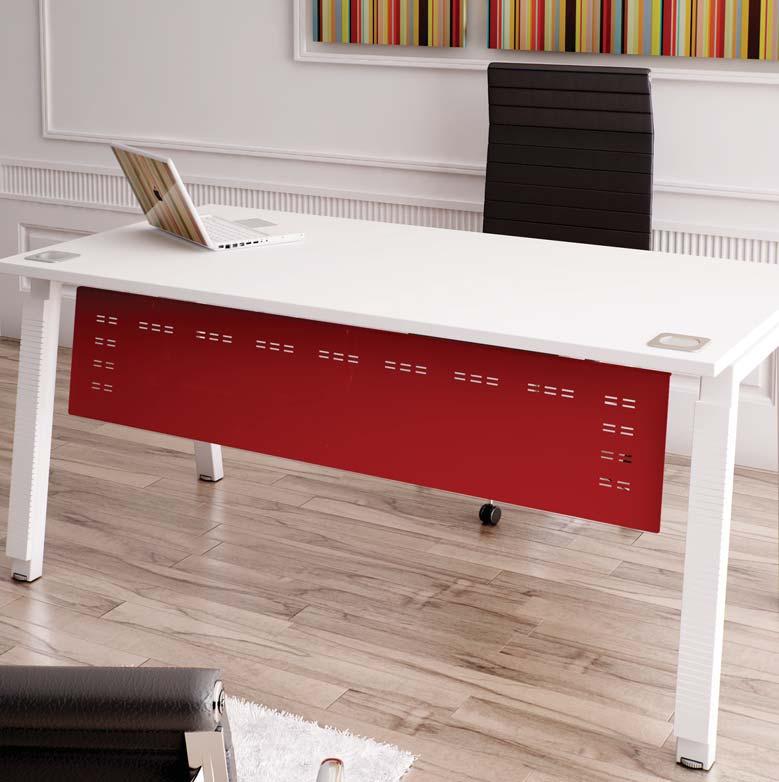 They can be retro-fitted without removing the workstation top. Power & Data Access Illustrated in red.