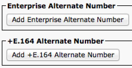 Alternate Numbers for DNs (10.0) Can define up to two alternate numbers on DN page Enterprise and +E.