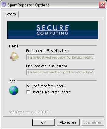 Using Spam Reporter 2.2.1 Configuring Confirmation and Deletion Options You can configure the Spam Reporter to open a confirmation window after selecting an e-mail for reporting.