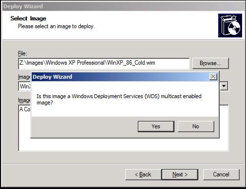 In the Deploy Wizard dialog box, click Yes to