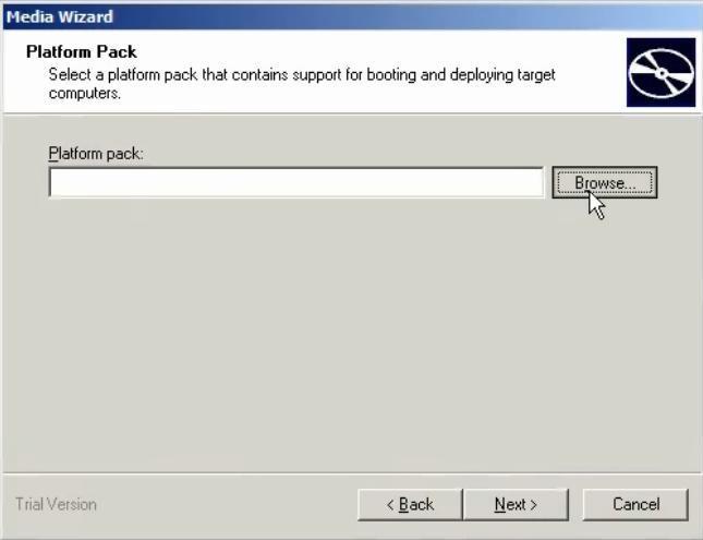 Figure 6 Select Task 4. On the Platform Pack page, click Browse.