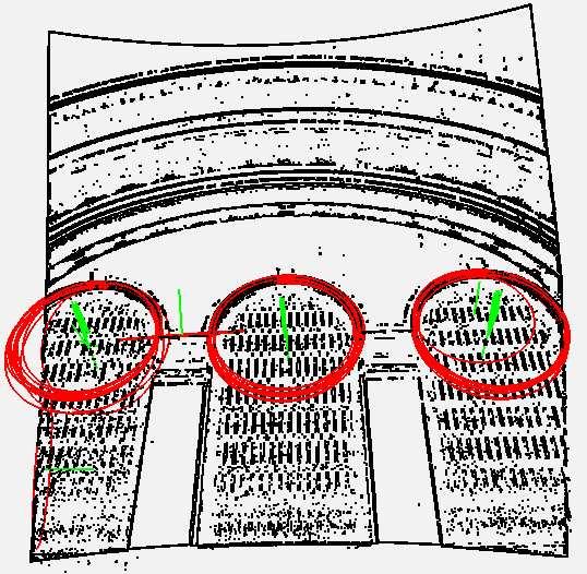 Meanings of columns: Number of circles from two images to register; Number of candidate transformations; Average point distance from best