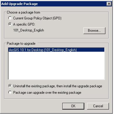 For example, if you have an existing GPO named ArcGIS 10.1 for Desktop, select the GPO and click OK.