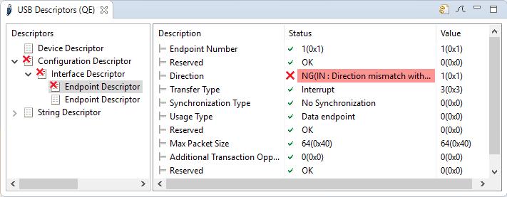 6.2 Debugging Descriptors If the USB connection fails or transfer fails after the USB connection, the setting of a descriptor may be wrong.