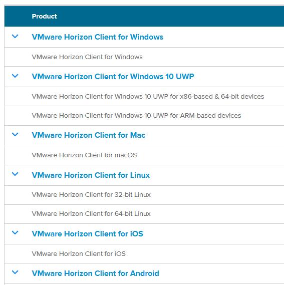 downloads page would be using your web browser to search for vmware horizon client Clicking on one of the search results will take you to the Downloads site.