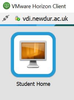 Click the icon that appears to connect to a desktop. Your college desktop will load on screen.