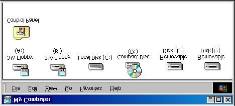 10) After several minutes, when all the devices have been recognized, 3 drive icons in total, a 3.5-inch floppy disk and 2 removable disks, are added in My Computer.