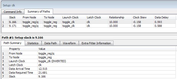3 The Intel Quartus Prime Timing Analyzer Figure 38. Example of clock-as-data The Timing Analyzer provides the derive_pll_clocks command to automatically generate clocks for all PLL clock outputs.