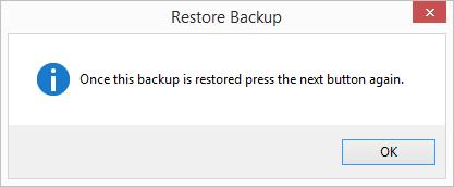 We will be advised to click next once the restore is completed We now need to copy the backup file to the SQL server so that