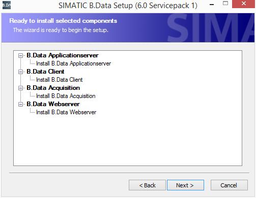 2.3 Installing B.Data 8. Activate the components to be installed and then click "Next".