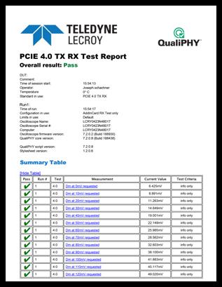QualiPHY QualiPHY is designed to reduce the time, effort and specialized knowledge needed to perform compliance testing on high-speed serial buses.