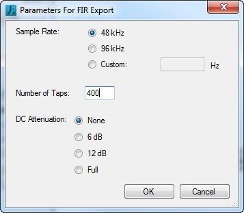 Select Export FIR File to save the FIR Filters to your computer.