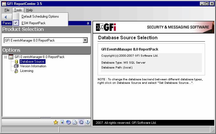Configuring default options Introduction The GFI EventsManager ReportPack allows you to configure a default set of parameters which can be used when generating reports.
