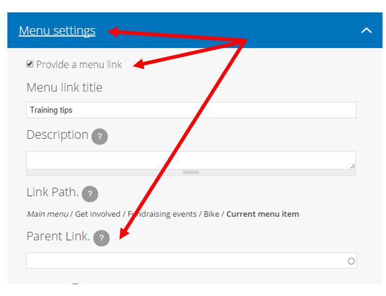 Your menu link title will automatically be set to the title of the page, you don t need to do anything here.