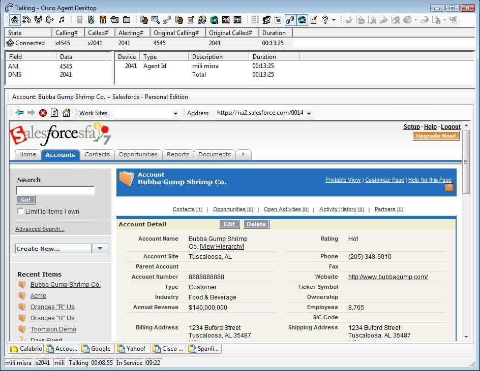 Cisco Agent Desktop Client Edition The Cisco Agent Desktop Client Edition (Figure 4) is extremely flexible in presentation, requires minimal screen real estate, and is easily configured to meet