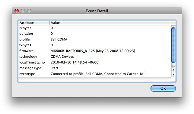 Bell Mobile Connect User Guide V 1.0 Event Detail The event detail window provides additional information on events reported in the Event History Manager window.